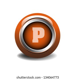 Glossy web alphabet button with the letter P