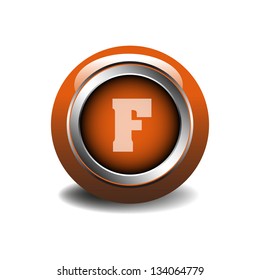 Glossy web alphabet button with the letter F