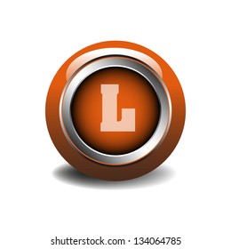 Glossy web alphabet button with the letter L
