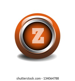 Glossy web alphabet button with the letter Z