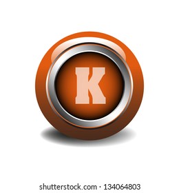 Glossy web alphabet button with the letter K