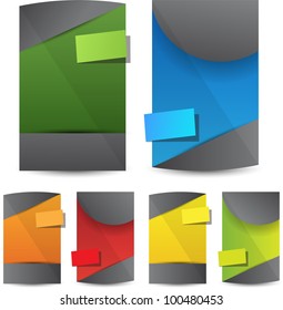 glossy web banners with sticky labels