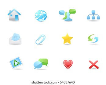 Glossy web and blog icons set