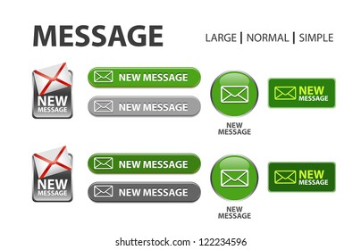  glossy web button with message sign. message shape icon with shadow