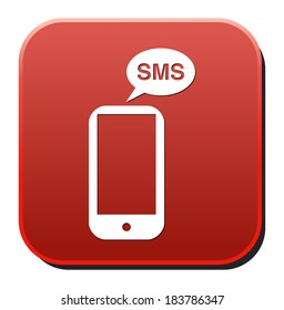 glossy web button with message sign. message shape icon