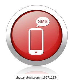 glossy web button with message sign. message shape icon