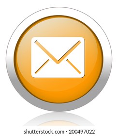 glossy web button with message sign. message shape icon 