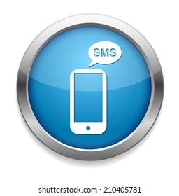 glossy web button with message sign. message shape icon