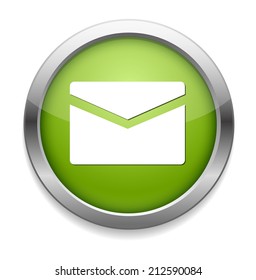 glossy web button with message sign. message shape icon 