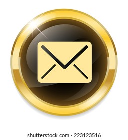 glossy web button with message sign. message shape icon 