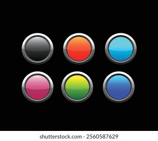 Glossy Web Button on Black Background