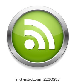 glossy web button with RSS feed sign
