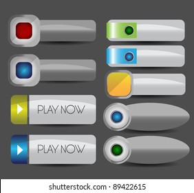 glossy web button set
