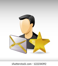  glossy web button with user sign. user shape icon with shadow