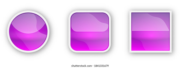 Glossy Web Buttons. Abstrakte Knöpfe mit Schatten. Vektorgrafik. Helle Tasten einzeln