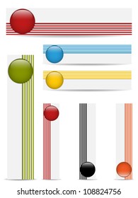 Glossy web buttons with colored bars. Editable Vector Illustration