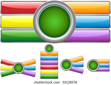 Glossy web buttons with colored bars