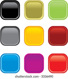 Glossy web buttons. Different colors. 2 sizes. Easy to edit color and size