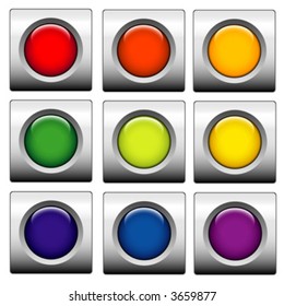 Glossy web buttons. Different colors