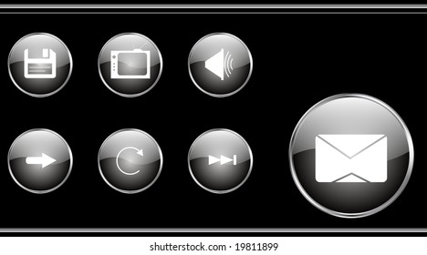 Glossene Web-Buttons mit metallischem Rand, mehr Dateien wie diese in meinem Portfolio