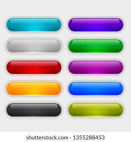 glossy web buttons set in different colors