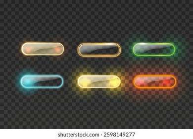 Glossy web buttons set in different colors