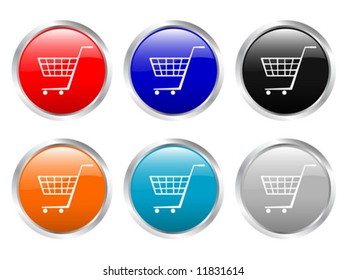 Glossy web buttons. Vector illustration