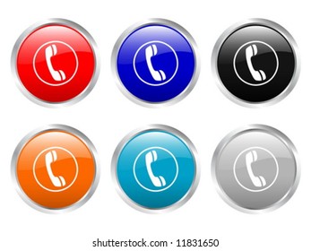 Glossy web buttons. Vector illustration