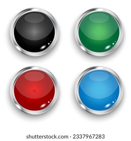 Glossy web buttons. Vector illustration. EPS 10.