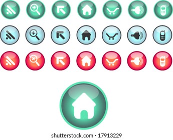 glossy web icons