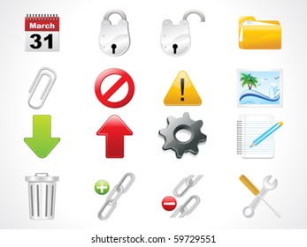 glossy web icons set vector illustration