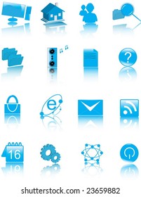 Glossy Web & multimedia computer icon set. Each icon is in an individual layer