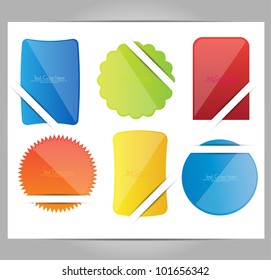 glossy web stickers badges