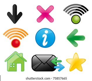 Glossy web symbols