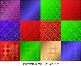 Glossy wedding patterns. Beautiful & vibrant colorful gradient backdrop for wedding, special ceremonies, cultural events, wallpaper. Abstract geometric pattern  shaped background for banner, fashion.