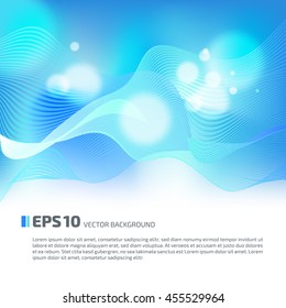 Glossy white circle on a blue background with blue lines.