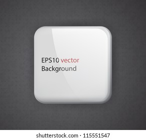 Glossy White Rounded Square On A Dark Textured Background. EPS10 Abstract Vector Background.