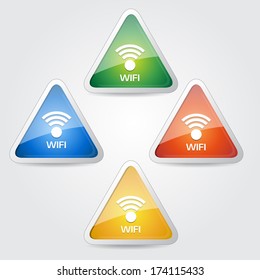 Glossy Wifi Button Icon
