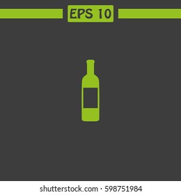 Glossy wine bottles Vector Icon.