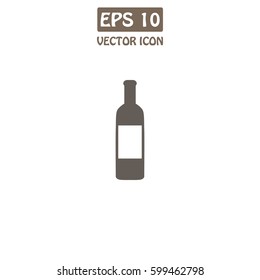 Glossy wine bottles Vector Icon.  