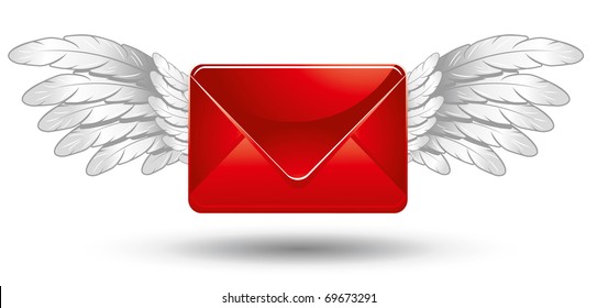 Glossy Winged Mail, vector illustration