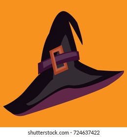 glossy witches hat Halloween vector
