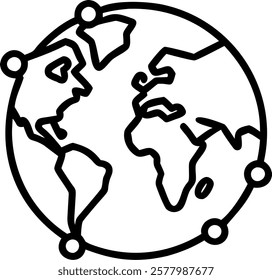 Glossy world map with highlighted smart cities and copy space concept as A glossy world map with highlighted major smart cities connected by network lines. The design symbolizes gl