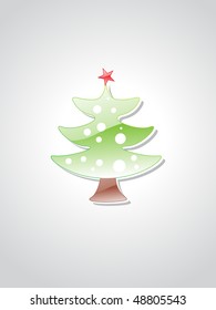 glossy xmas day tree isolated on grey background