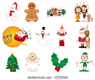 Glossy xmas icons - Part 1 (vector)