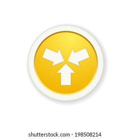 the glossy yellow button with start up icon / the start up icon / the meeting point