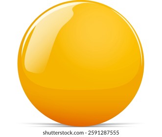 Glossy yellow sphere with reflective highlights