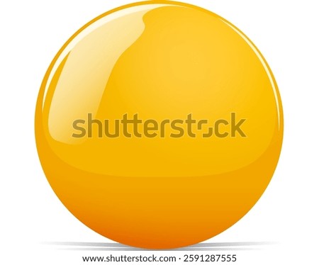 Glossy yellow sphere with reflective highlights