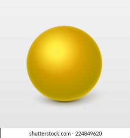 Glossy yellow sphere.Vector, isolated