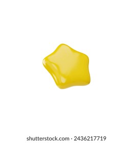 Forma de estrella de color amarillo brillante. Ilustración vectorial simple con un efecto 3D, perfecto para iconos o logotipos.